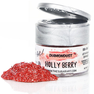 The Sugar Art - DiamonDust - Edible Glitter For Decorating Cakes, Cupcakes & More - Kosher, Food-Grade Coloring - Holly Berry - 3 grams - ViaCheff.com